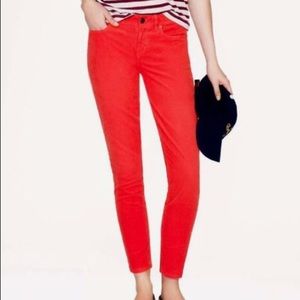 J. Crew Toothpick Skinny Red Jeans